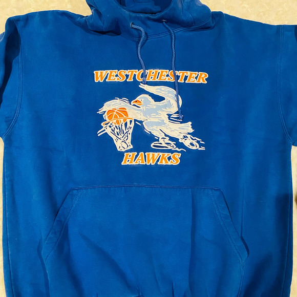 The Rock Athletic Royal Blue Basketball Thick Fleece Hoodie Sweatshirt Sz Medium - Picture 2 of 6